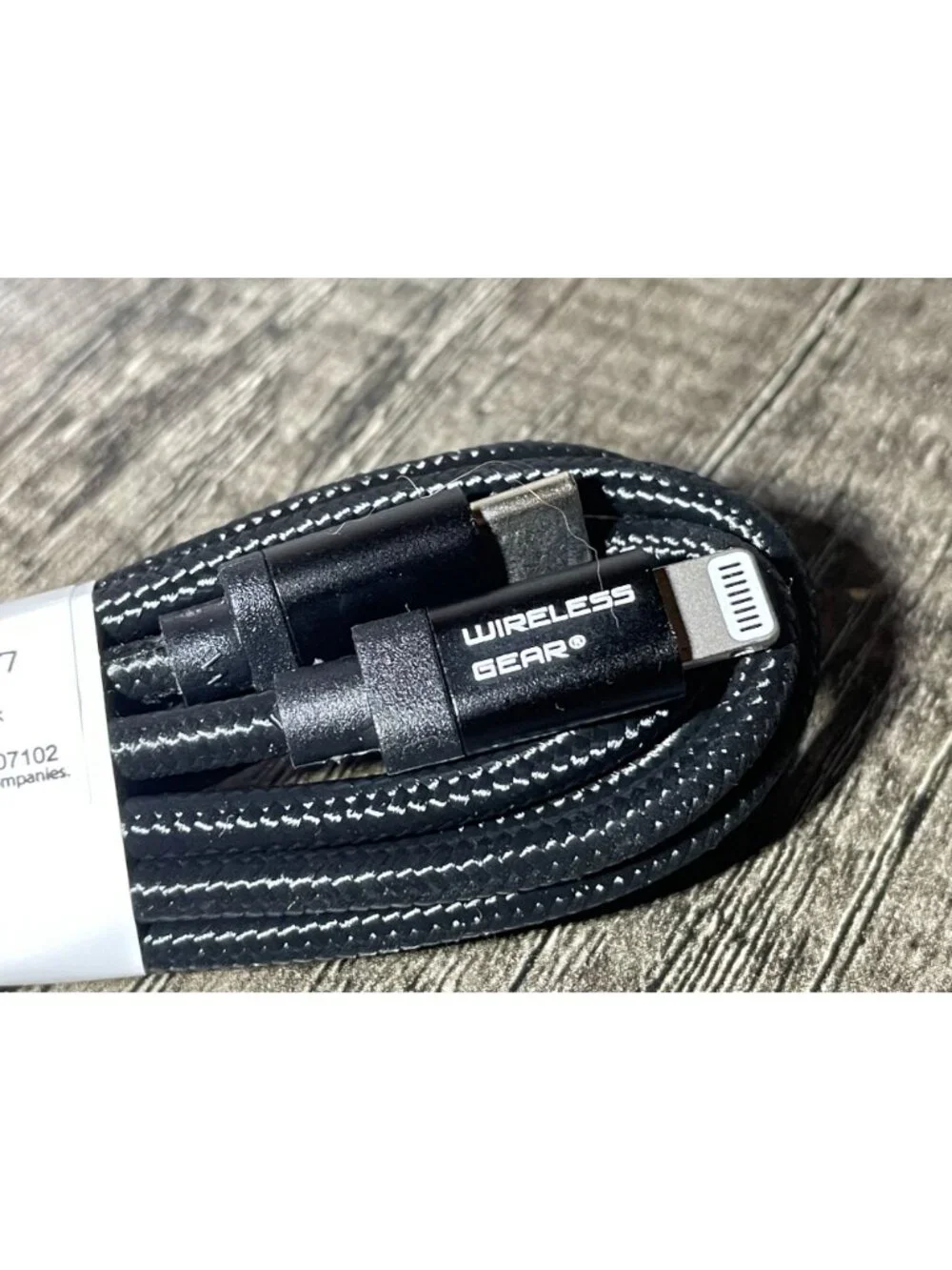 Wireless Gear 6‑Ft USB‑C to Lightning Cable – Black Fabric, Fast Charging, NEW